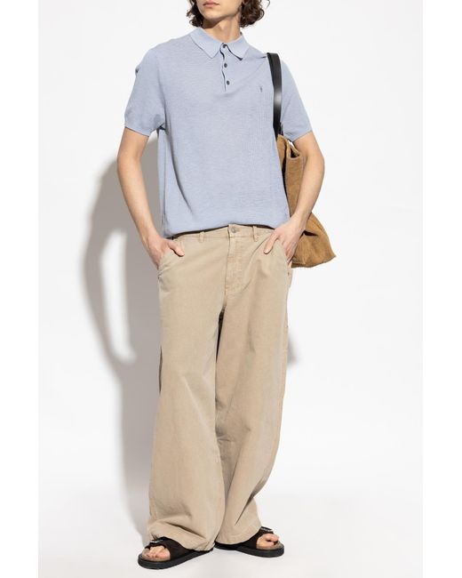 AllSaints Blue Polo 'Aubrey' for men