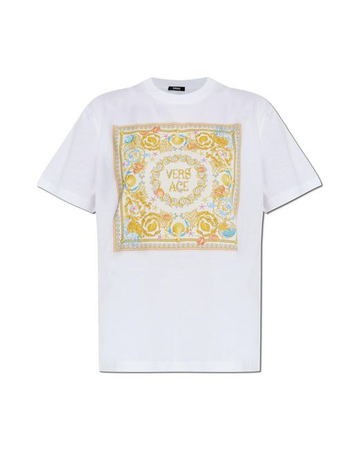 Versace White T-Shirt With Colorful Print