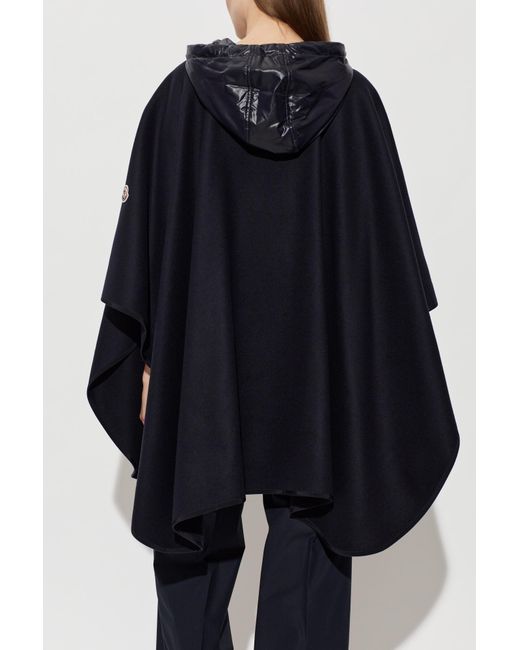 Moncler Blue Wool Poncho