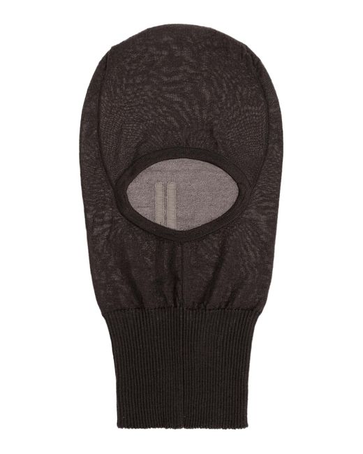 Rick Owens Black Cashmere Balaclava for men
