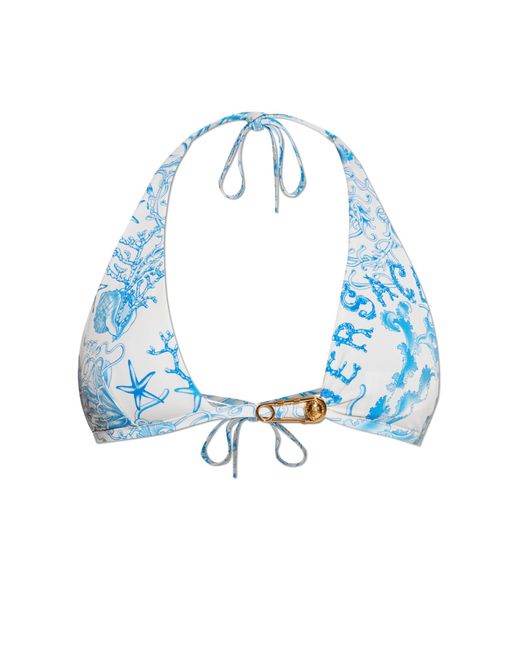 Versace Blue Bikini Top
