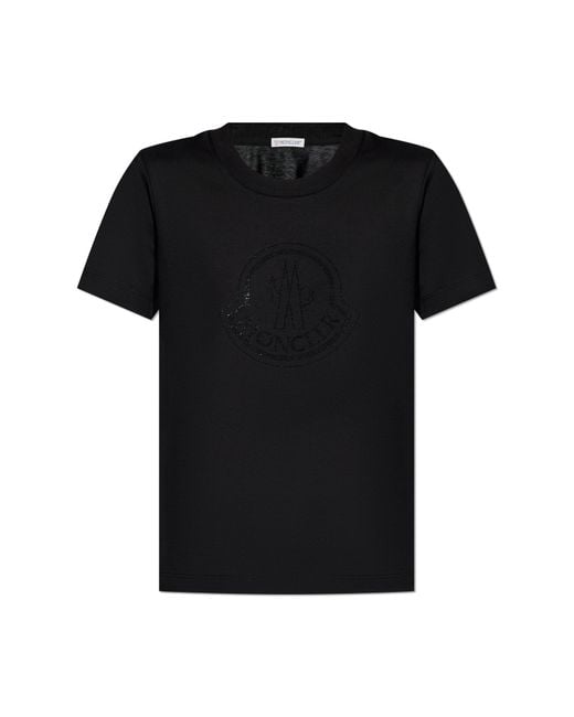 Moncler Black T-Shirt With Logo