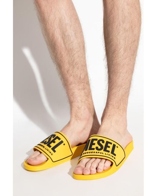 DIESEL Yellow Rubber Flip-Flops "Sa-Mayemi" for men