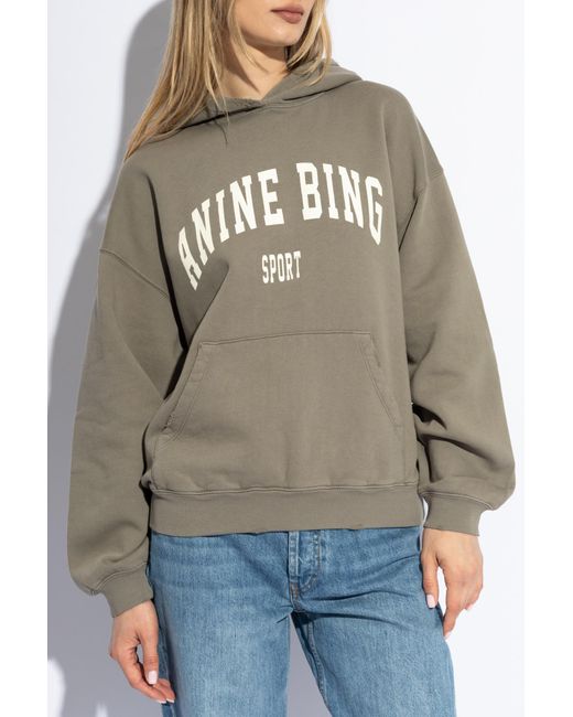Anine Bing Green Sweatshirt From The 'sport' Collection,