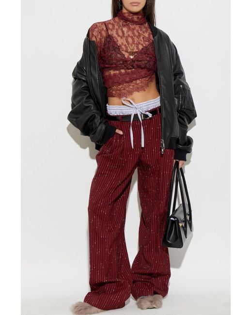 Dolce & Gabbana Red Trousers With Belt