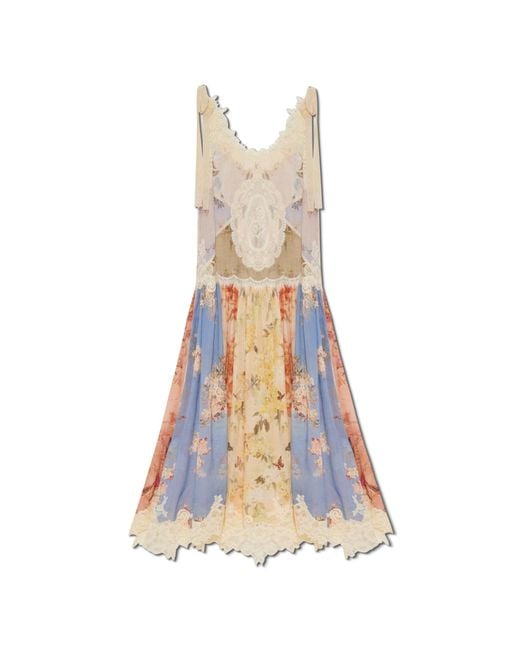 Zimmermann White Dress With Lace Inserts