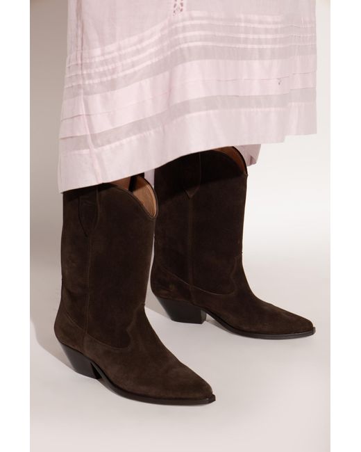 Isabel Marant Pink Suede Heeled Ankle Boots "Duerto"