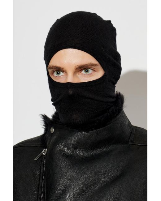 Rick Owens Black Cashmere Balaclava for men