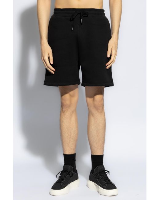 AMI Black Shorts With Logo, for men