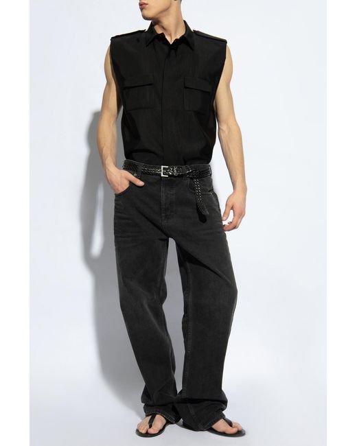 Saint Laurent Black Sleeveless Shirt for men