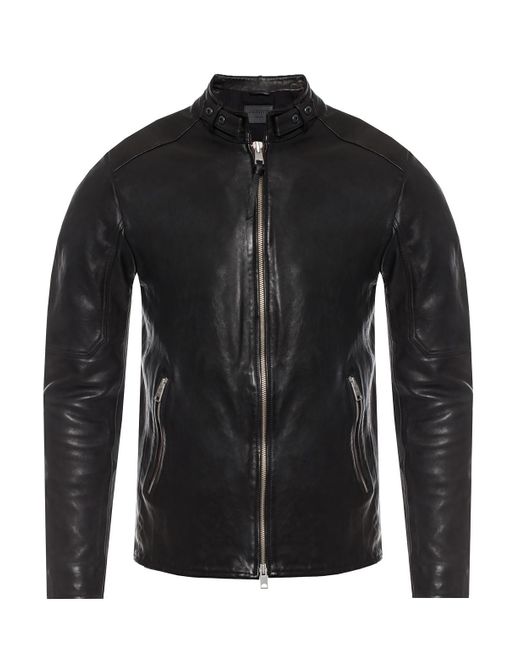 AllSaints Black ‘Cora’ Leather Jacket for men