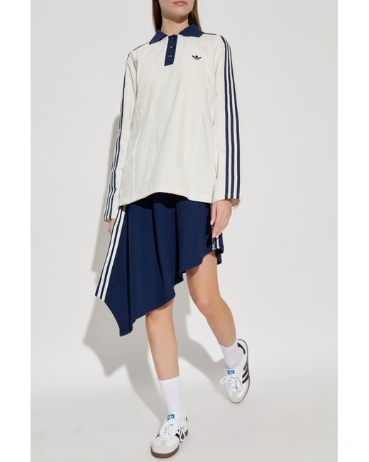 Adidas Originals Blue Polo Made From Combined Materials