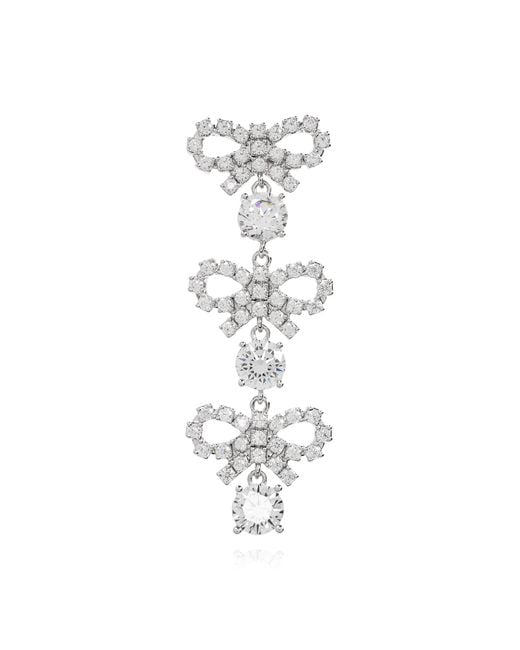 Self-Portrait Natural Earrings With Shimmering Crystals