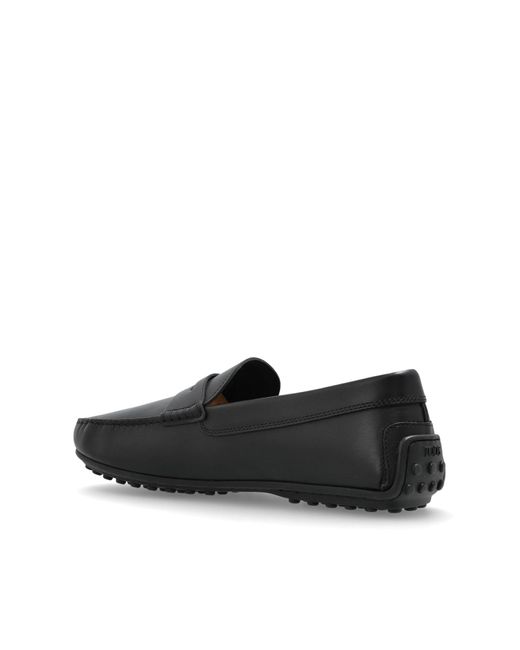 Tod's Black Leather Moccasins for men