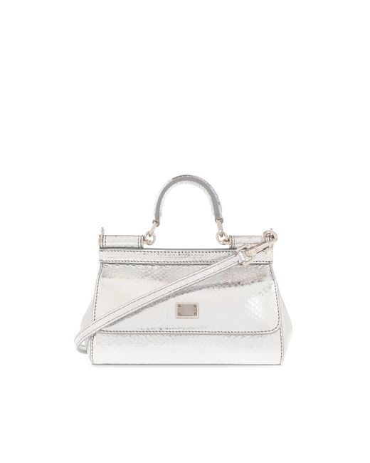 Dolce & Gabbana White ‘Sicily Small’ Shoulder Bag