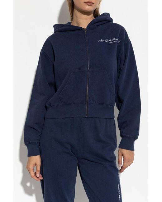 Sporty & Rich Blue Hoodie From The "New York Tennis" Collection