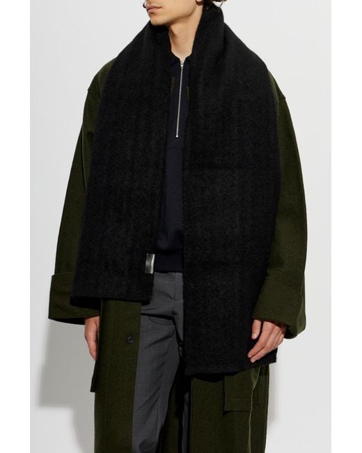 Lemaire Black Wool Scarf