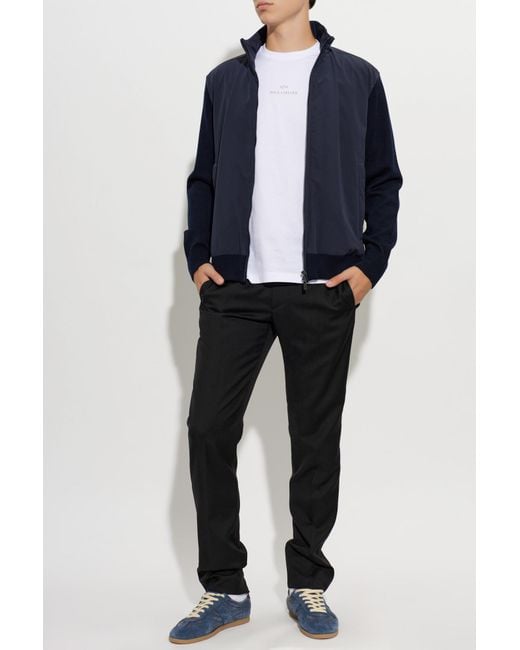Paul & Shark Blue Cardigan With Stand-Up Collar for men