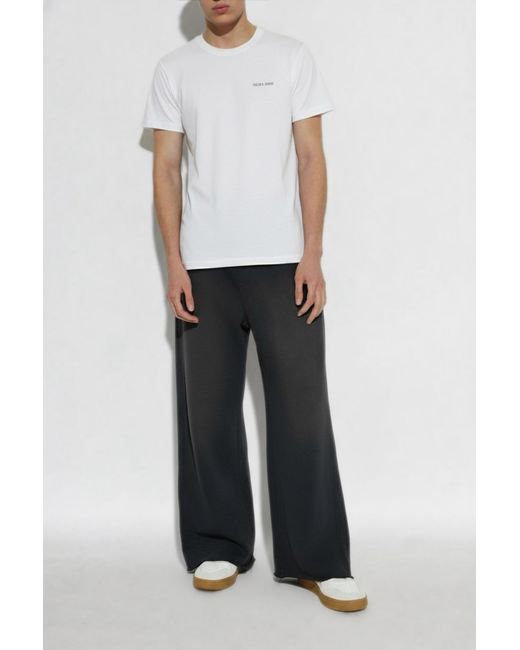 Golden Goose Deluxe Brand White T-Shirt With Logo for men