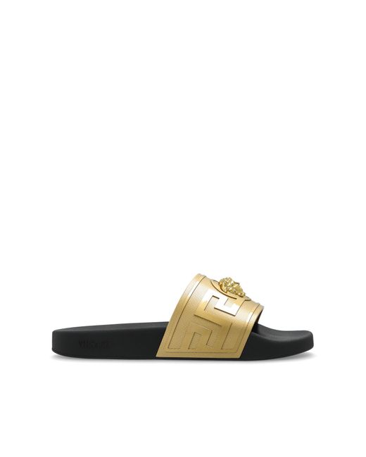 Versace Metallic Rubber Flip-Flops for men