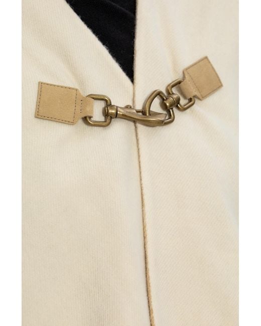 Burberry Natural Wool Poncho 'Tbar'