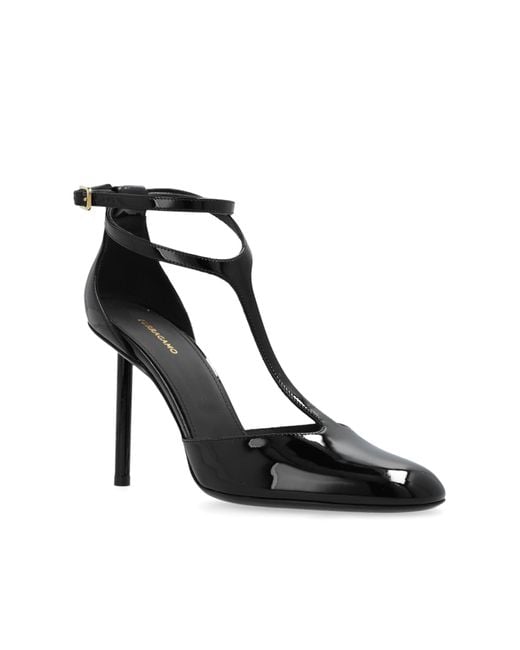 【関税&送料込】Ferragamo Black Patent T-Strap Decollete FERRAGAMO - T-strap Patent leather pumps black - The Corner
