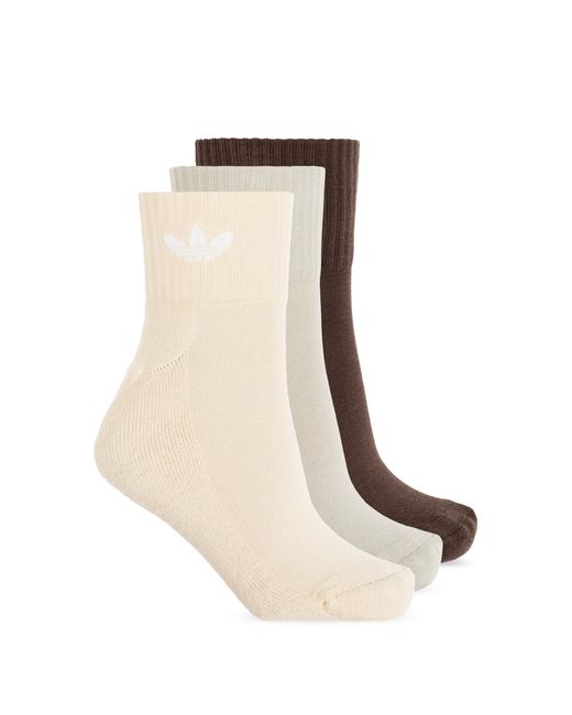 Adidas Originals Natural Three-Pack Socks With Logo for men