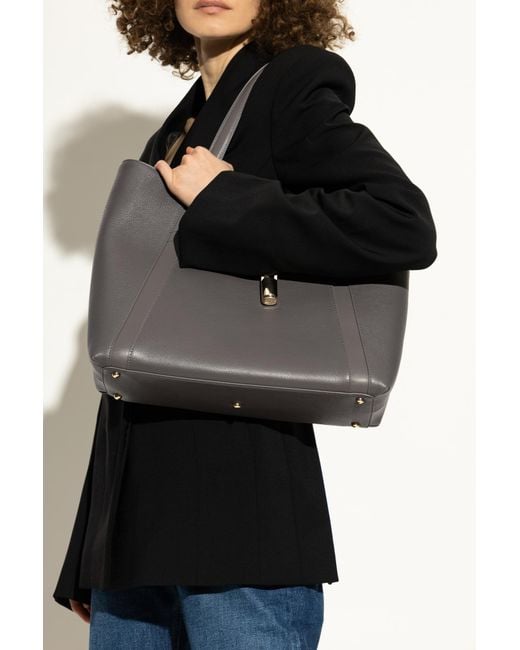 Furla Black "Goccia Large" Shopper Bag