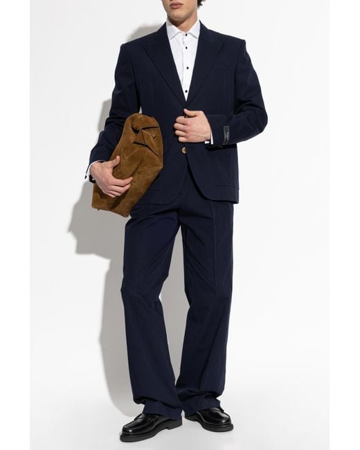 Balmain Blue Creased Trousers for men
