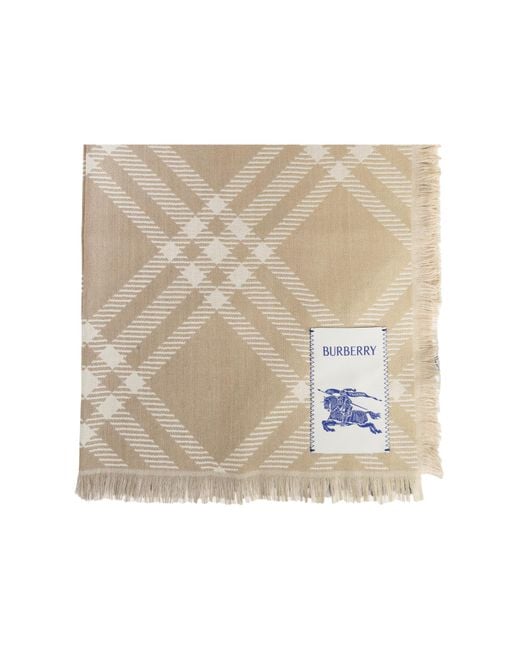 Burberry Natural Scarf With Logo