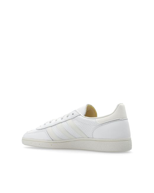 Adidas Originals White Handball Spezial Leather Sneakers for men