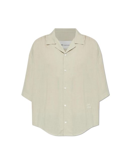 AMI White Asymmetrical Cut Shirt for men