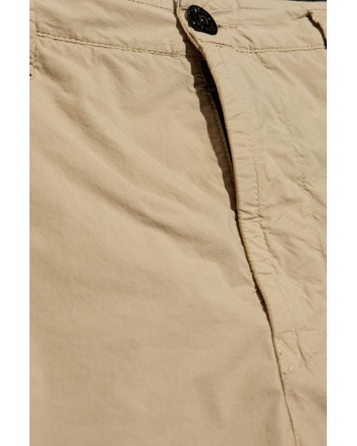 Stone Island Natural Shorts With Logo for men