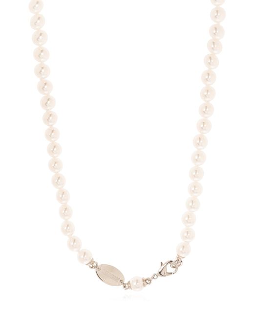 DSquared² White Pearl Necklace, for men