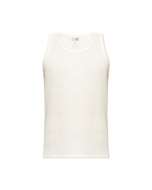 MM6 by Maison Margiela White Lingerie-Style Sleeveless Top for men