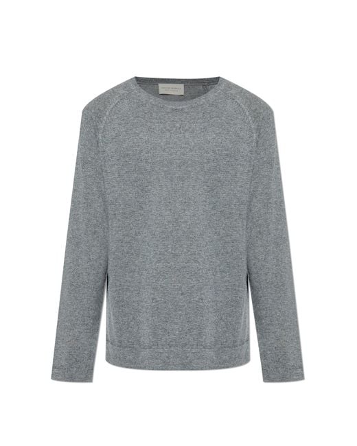 Officine Generale Gray Cashmere Sweater 'Nate' for men