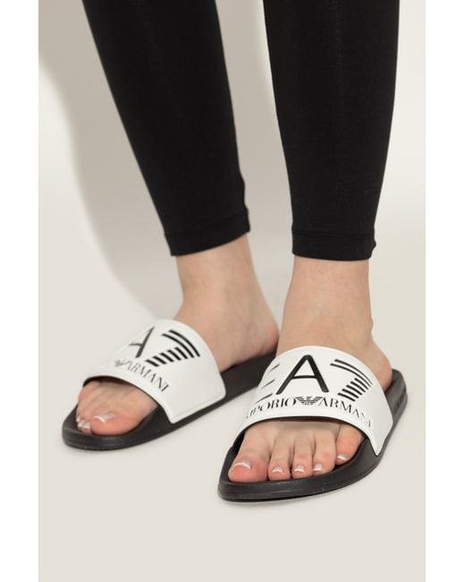 EA7 Black Rubber Flip-Flops