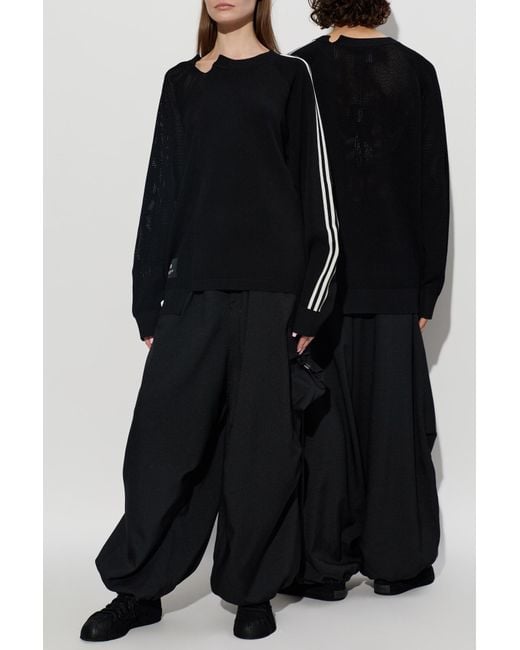 Y-3 Black Sweater With Logo