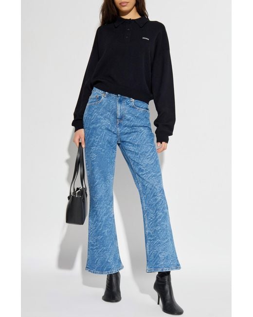 Ganni Blue Jeans With Flared Legs