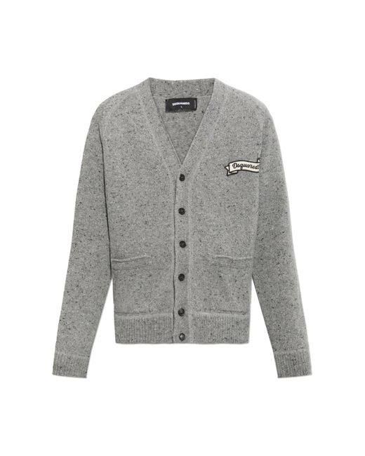 DSquared² Gray Wool Cardigan for men