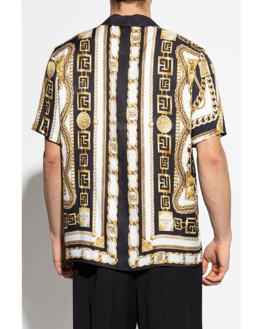 Balmain Gray Shirt With Logo for men