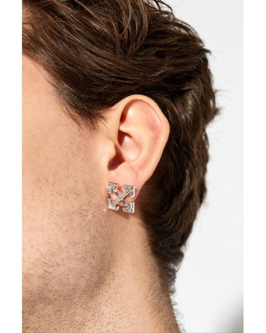 Off-White c/o Virgil Abloh Metallic Single Earring With Shimmering Crystals for men