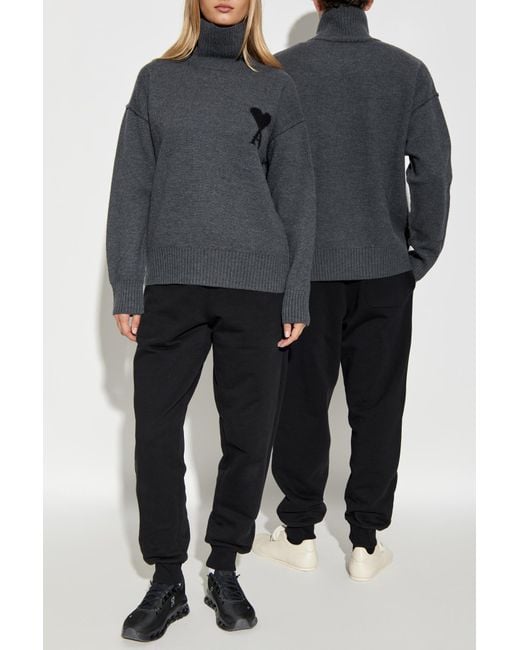 AMI Gray Wool Turtleneck