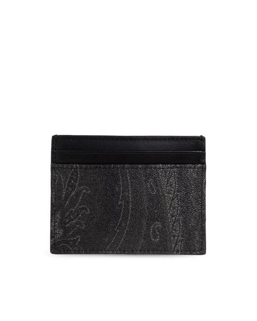 Etro Black Card Holder for men