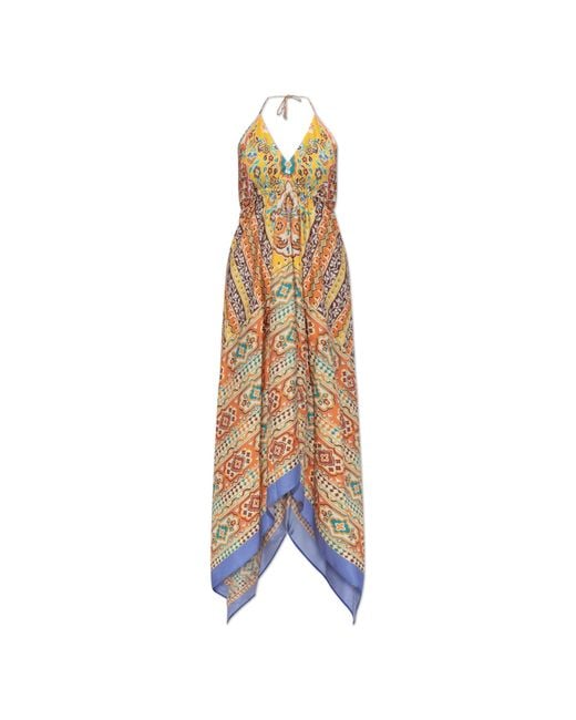 Etro White Silk Dress With Open Back