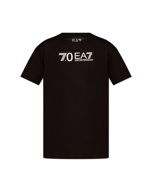 EA7 Black T-Shirt With Logo