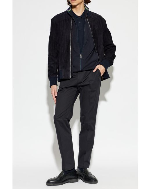 Paul Smith Blue Cardigan With Stand-Up Collar for men