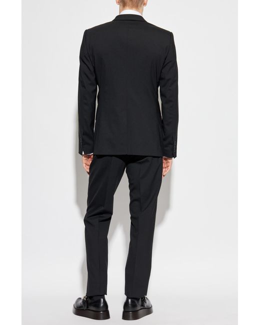 Dolce & Gabbana Black Wool Suit With Vest for men