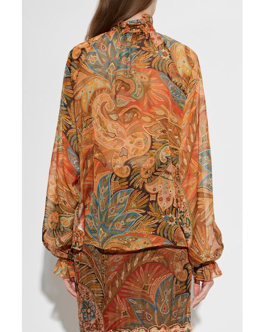 Etro Brown Silk Top