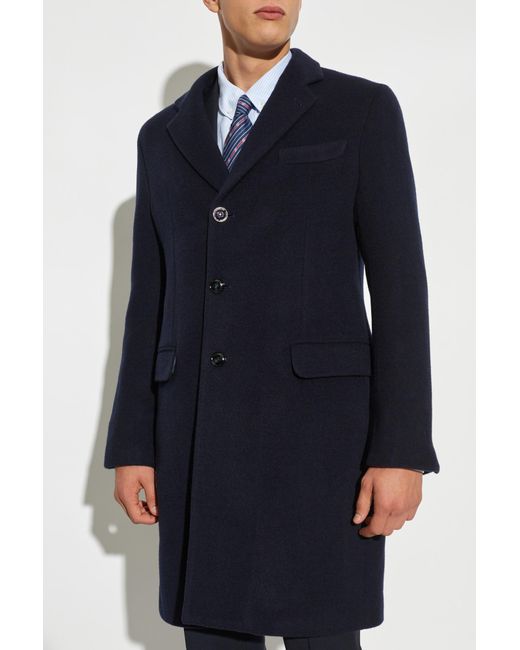 Giorgio Armani Blue Wool Coat for men